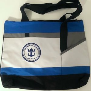 NEW RCCL Royal Caribbean zipper tote bag Crown & Anchor Society Heavy Canvas HTF